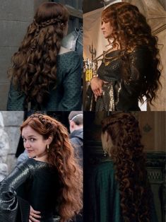 Medieval Hairstyles Princesses, Medieval Makeup, Historical Hairstyles, Medieval Hairstyles, Obsessed With Her, Violet Hair, Fantasy Hair, Wavy Curly Hair, Hoco Hair