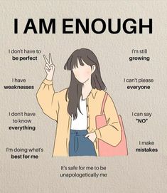 Self Help Skills, Practicing Self Love, Mental Health Facts, Self Care Bullet Journal, I Am Enough, Self Confidence Tips, Self Esteem Quotes, Positive Self Affirmations