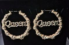 One pair of Queen earrings are 3.5 in height and 3.5 in width, lightweight  make a statement when wearing these oversized earrings .