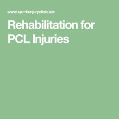 Rehabilitation for PCL Injuries Iliotibial Band, Sports Injury, Knee Pain, Step By Step, Band