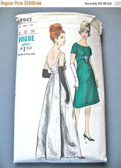 an old fashion sewing pattern for a woman's dress