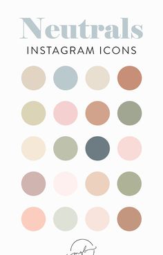 the neutrals abstract icons are arranged in different colors and sizes, including one for each color