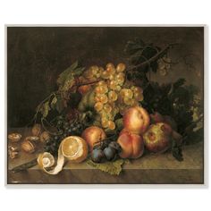 a painting of fruit and vegetables on a table