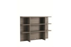 an empty bookcase with three shelves on each side and one shelf below the bookshelf