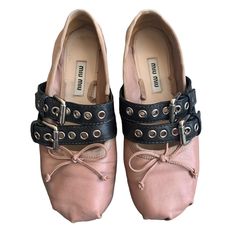 Miu Miu Ballet Ballerina Buckle Flats Super cute miu... - Depop Miu Miu Buckle Flats, Miu Miu Shoes Ballerina, Miu Miu Ballerina, Items Png, Ballet Flats Outfit, Buckle Flats