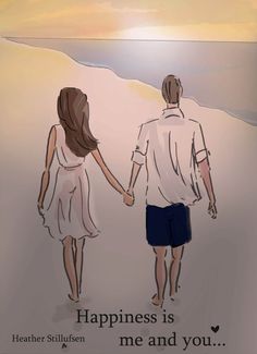 two people walking on the beach holding hands