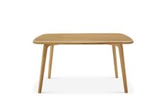 a small wooden table with two legs and a square top, on a white background