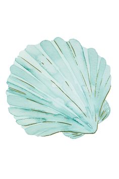 a watercolor painting of a sea shell