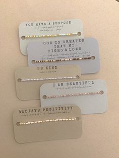 three tags that say, you have a purpose and god is not afraid to know