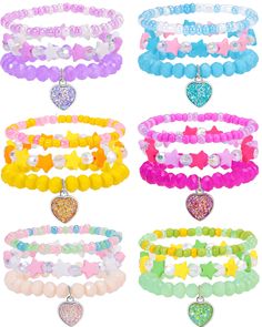 PRICES MAY VARY. 🎁【A Great Gift Choice】 Our bracelets are essentials for girls, it is a good idea for you to choose it as a gift for girl, your friends and yourself. The colorful bracelets can be used in variety occasions. For example, at home, street, summer beach, daily outfit look, parties and so on. 🎀【Original And Trendy Design】 There are 6 Sets 18pc colorful teen jewelry, these bracelets made by colorful beads such as blue green. Each of which is a unique design,they can show different pe Bracelets For Girls, Kandi Inspo, Trendy Stuff, Mom Bracelet, Beaded Memory Wire Bracelets, Beaded Memory Wire, Teen Jewelry, Wire Bracelets, Kandi Bracelets