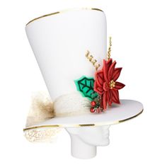 This Christmas Bride Hat will definitely make you stand out at your next Party, Hora Loca, Wedding, Corporate Event, Birthday, Quinceanera, or Halloween Party! It can be used as a wedding hats, top hats, photo booth props, or a party favor. Christmas Tree Headband, Bridal Party Hats, Cowgirl Bride, Christmas Bride, Foam Party, Rose Hat, Bride Hat, Bridal Hat, Crazy Hats