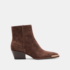 NONAH WIDE BOOTIES DK BROWN SUEDE Fall Ankle Boots, Dolce Vita Boots, Dolce Vita Booties, Boots Fall Ankle, Dark Brown Boots, Booties For Women, Favorite Boots, Designer Boots, Shoes Booties