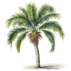 a palm tree is shown on a white background