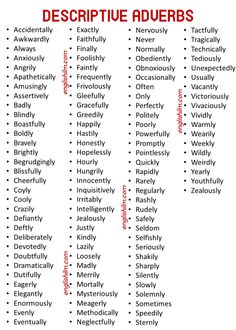 the words describe different types of adversities in each word, and are written in red