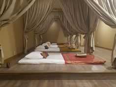 Aum Ayurvedic & Thai Massage In Toronto CA-ON | Vagaro Massage Room Colors, Relax Room, Massage Room Design, Massage Therapy Rooms, Massage Place, Massage Envy, Spa Ideas, Decor Logo, Massage Bed