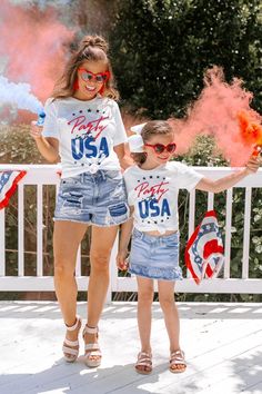 I love matching with my little one! This post has the best 4th of July outfits to buy!! Party In The Usa, Gameday Couture, Usa Tee, Fourth Of July Shirts, 4th Of July Outfits, Kids Graphic Tees, Patriotic Shirts, July Party, Kid Tees