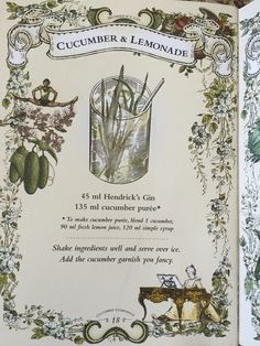 an advertisement for cucumber and lemonade