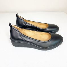 Vionic Jacey Leather Wedge Platform Shoes Black Size 6 Never Worn Platform Shoes Black, Black Platform Shoes, Ballerina Pumps, White Wedges, Strap Wedge, Vionic Shoes, Leather Slide Sandals, Suede Wedges, Platform Wedge Sandals