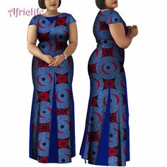 Manches longues africaines imprimer hauts et jupe ensembles pour les femmes Bazin Riche vêtements africains 2 pièces jupe ensemble Peals personnaliser WY6113 - AliExpress African Dresses Plus Size, Long Mermaid Dress, Traditional African Clothing, Best African Dresses, African Fashion Traditional