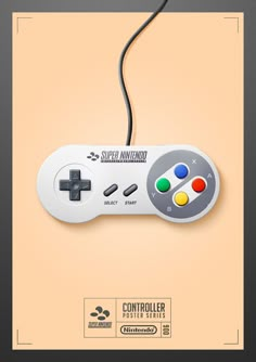 an old nintendo game controller is shown in this poster