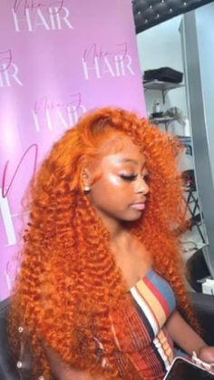 Orange Ginger Lace Front Wig, Orange Lacefront Wig, Copper Frontal Wig, Cajun Spice Wig, Ginger Orange Wig, Copper Wigs Black Women, Short Curly Wig Hairstyles, Colored Curly Wig, Orange Hair Black Women