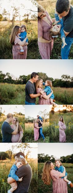 a collage of photos showing the family's love for each other in their arms