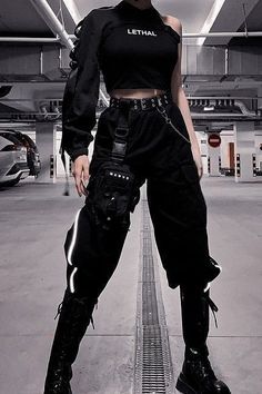 Techwear Fashion, Tomboy Fashion, Alternative Outfits, Kpop Fashion Outfits, Teenage Fashion Outfits, Edgy Outfits