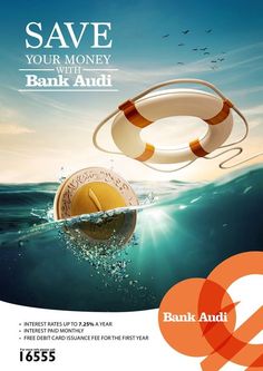 an advertisement for bank aid in the ocean