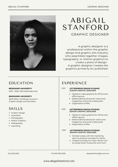 Resume Sample Resume For Graphic Designer, Cv Fashion Designer, Graphic Designer Resume Template, Basic Resume Examples, Cv Inspiration, Graphic Design Cv, Designer Resume, Modern Cv Template, Resume Design Professional