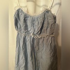 Baby Blue Nightgown Flowy Size M No Returns Blue Nightgown, Space Concept, Blue Lacy, Baby Blue Dress, Baby Blue Dresses, Knit Wrap Dress, Taffeta Dress, Holiday Party Dresses, Windsor Dresses