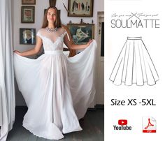 ✨ Unleash your inner elegance with the Woman-Teenager Evening Skirt Pattern from Soulmatte - where sophistication meets simplicity! ✨ Sizes XS-XXXXXL. Please, take a look in to the size chart picture. 👗 Glamour Redefined: Introducing our high-waist long evening skirt pattern, meticulously designed for women and teenagers seeking the perfect blend of grace and style. Elevate your evening gown collection with this gorgeous masterpiece that exudes timeless charm. 📏 Perfect Length: At 46 inches or Skirt Patterns, Maxi Skirt Sewing, Maxi Skirt Sewing Pattern, Circle Skirt Pattern, Prom Dress Pattern, Evening Dress Patterns, Skirt Sewing Pattern, Holiday Skirts, Long Maxi Skirt