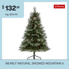 a christmas tree with pine cones on it and the price is $ 122 99 reg $ 51 00