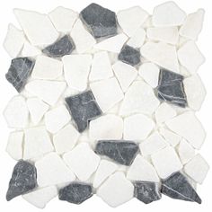 white and black marble mosaic tiles on a white background