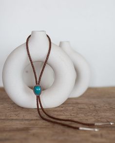 TURQUOISE TWIST BEZEL BOLO TIE - Crossbow Bolo Tie, Kingman Turquoise, Turquoise Stone, Twist, Turquoise, Stone, Silver, Black