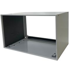 an open metal box on a white background