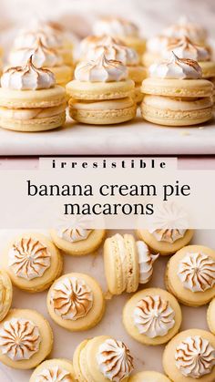 an image of banana cream pie macarons