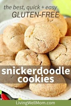 the best gluten - free snickkerdoodlele cookies on a white plate