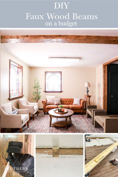 the diy faux wood beams on a budget