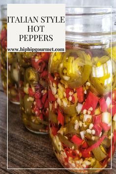 Three mason jars lined up on a table filled with sliced jalapeños and thai red chilies. Hand holding a spoon in the second jar Canned Hot Peppers Recipes, Hot Pepper Oil Recipe, Pickling Hot Peppers Recipe, Pasta With Eggs, Peppers In Oil, Canning Hot Peppers, Pickled Pepper Recipe, Canning Peppers, Pickled Hot Peppers