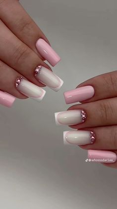 Summer Nail Ideas, Nagel Tips, Nails Now, Girly Acrylic Nails, Blush Nails, Summer Glow