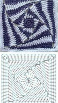 two pictures showing the same pattern as they appear