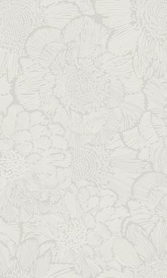 a white wallpaper with flowers on it