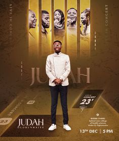 a man standing in front of a poster for the upcoming movie, judakh