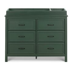 an image of a green dresser with drawers