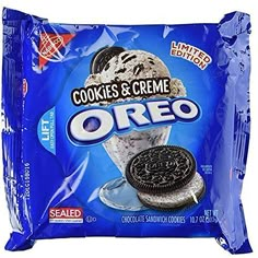 an oreo cookie and creme bag is shown in this image, it appears to be on display