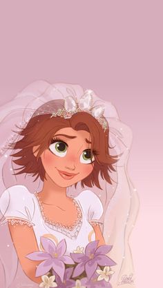 a girl in a wedding dress holding flowers