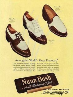 men's shoes 1947 - Google Search 1940s Mens Fashion, 60s Men, Spectator Shoes, Historical Shoes, Vintage Menswear