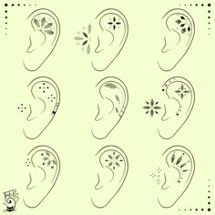 the different types of ear piercings are shown in this drawing, which shows how to do