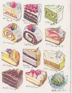 2я… Visuell Identitet, Cake Drawing, Desain Buklet, Food Drawings, Cute Food Art