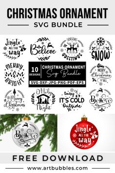 christmas ornament svg bundle